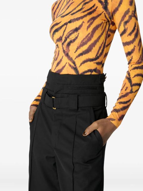 Marine Serre tiger-print turtleneck top - Orange