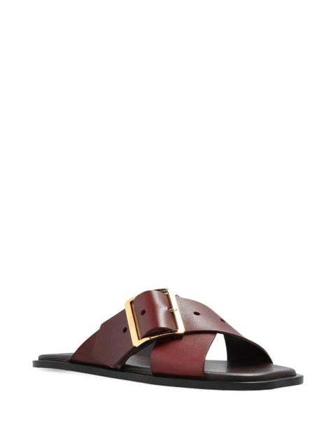 LOEWE buckle crisscross sandals - Red