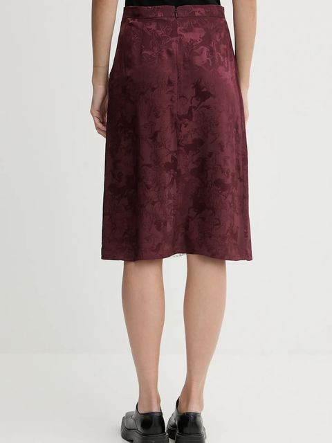 ZADIG&VOLTAIRE spódnica jedwabna kolor bordowy mini prosta WWSK01620