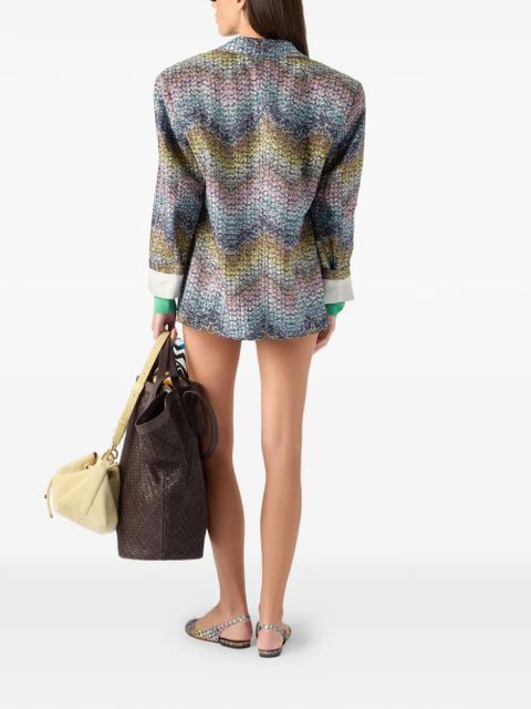 Missoni zigzag-pattern single-breasted blazer - Blue