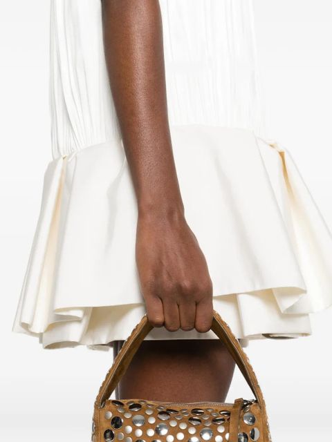 LOEWE Flamenco pleated ruffled mini dress - White