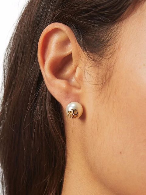 Tory Burch Kira pearl stud earrings - White