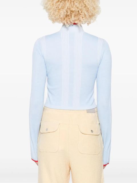 Casablanca ribbed zip-up sweatshirt - Blue