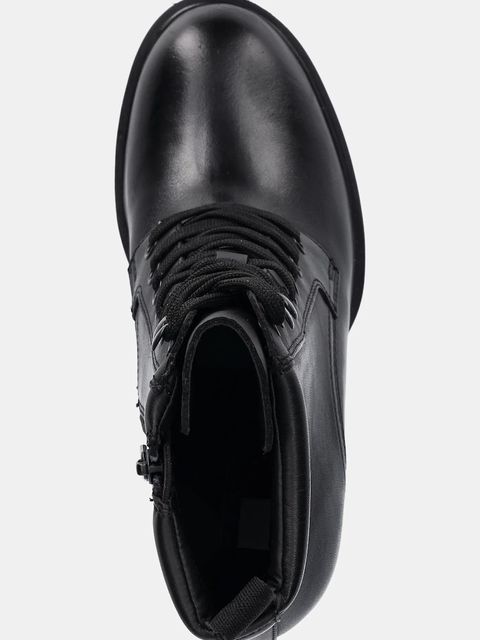 Tommy Jeans botki skórzane TJW HEEL LACE UP BOOT damskie kolor czarny na słupku EN0EN02832