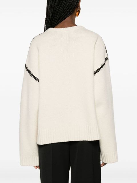 TOTEME embroidered wool jumper - White
