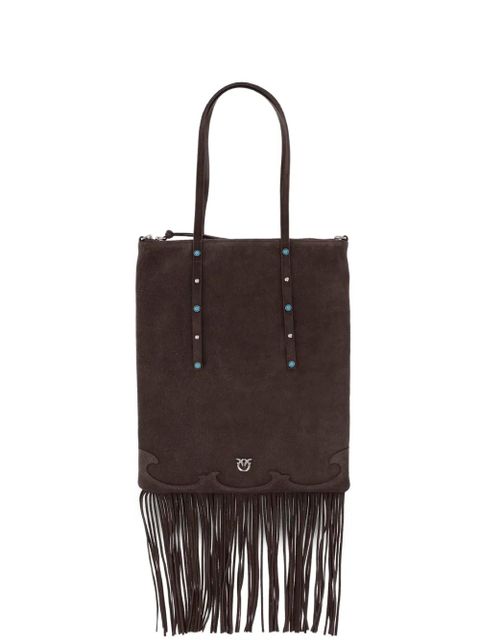 PINKO studded fringed tote bag - Brown - zdjęcie produktu nr 1