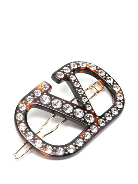 Valentino Garavani logo embellished hair accessory - Brown