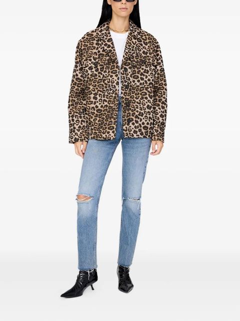 ANINE BING leopard print button-fastening jacket - Brown