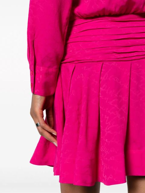 PINKO logo-jacquard pleated shirtdress