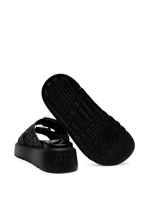 Casadei Suncity woven buckle-strap sandals - Black