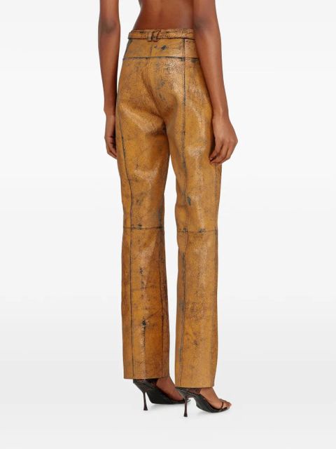 Diesel L-Croc leather trousers - Brown