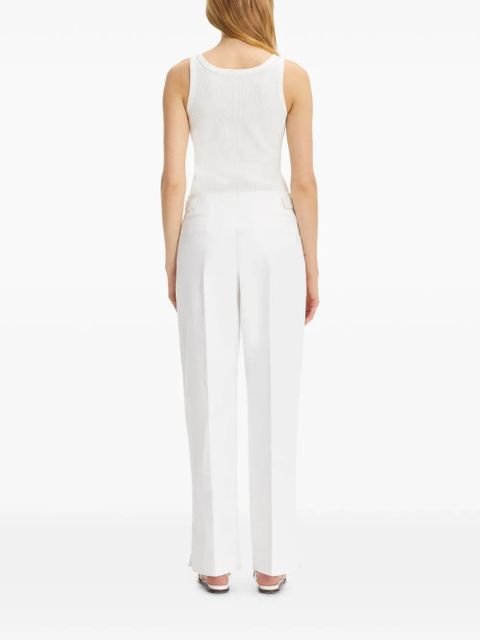 Tory Burch cotton twill trousers - White