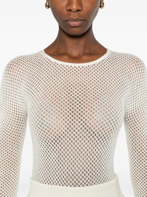 WARDROBE.NYC mesh-knit bodysuit - White