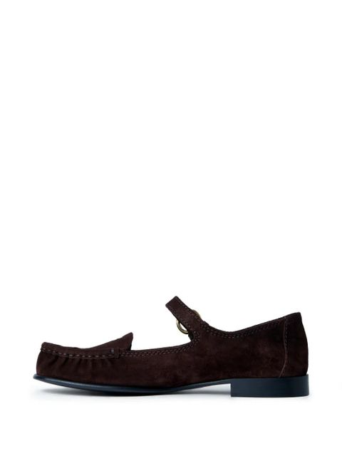 Miu Miu buckle-strap loafers - Brown