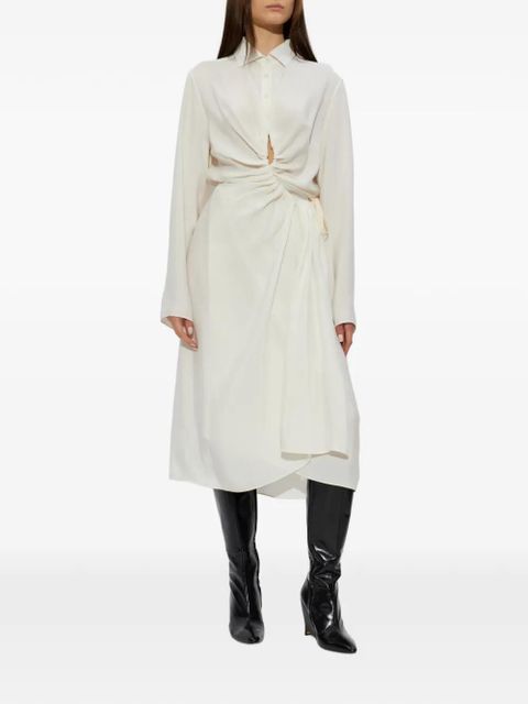 Maison Margiela gathered-detail dress - White - zdjęcie produktu nr 2