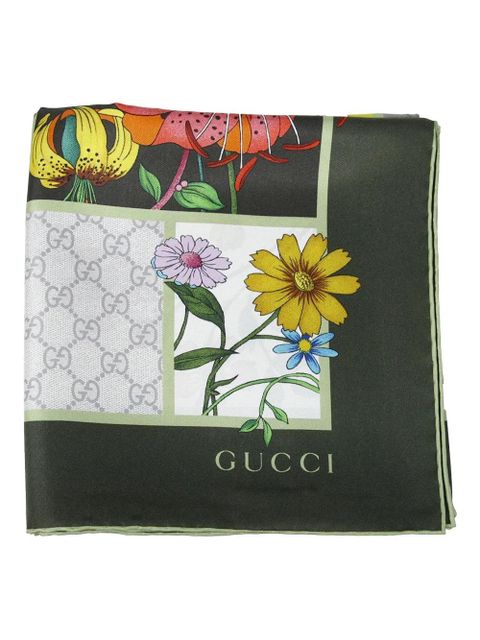 Gucci floral-print scarf - Green - zdjęcie produktu nr 1