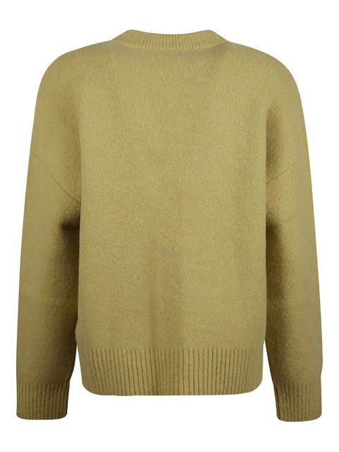 AMI Paris v-neck logo cardigan - Neutrals - zdjęcie produktu nr 2