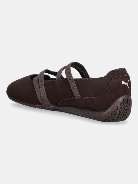 Puma baleriny zamszowe Speedcat Ballet kolor brązowy 406758