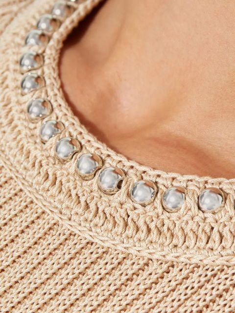 Rabanne long sleeve mini dress - Neutrals