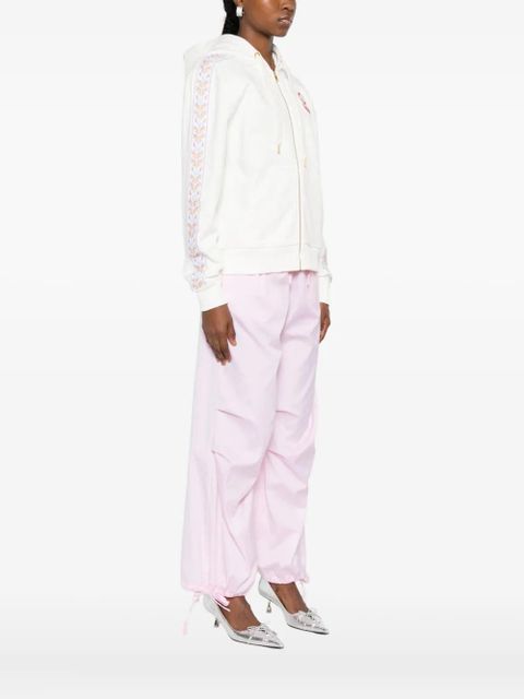 Casablanca logo-embroidered hooded jacket - White