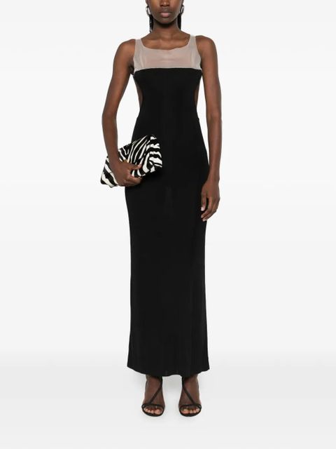 Aya Muse semi-sheer maxi dress - Black - zdjęcie produktu nr 1