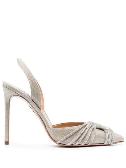 Aquazzura Aqua Gatsby 105mm leather pumps - Silver - zdjęcie produktu nr 1