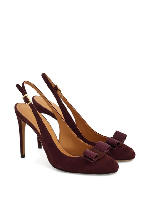 Ferragamo 90mm Vara bow-detail slingback pumps - Purple - zdjęcie produktu nr 2