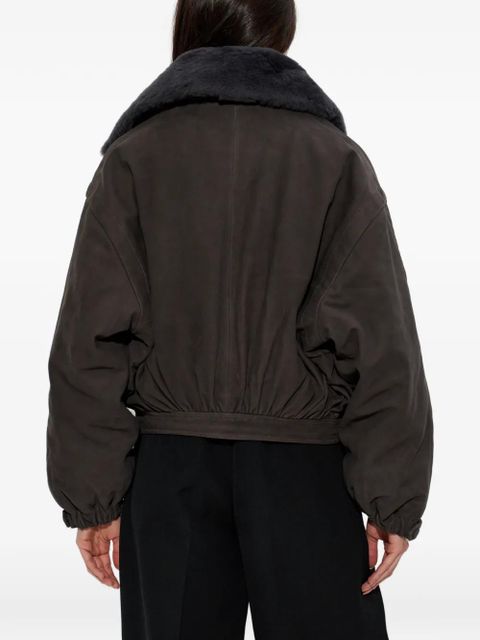 Victoria Beckham fur-collar pocket jacket - Brown