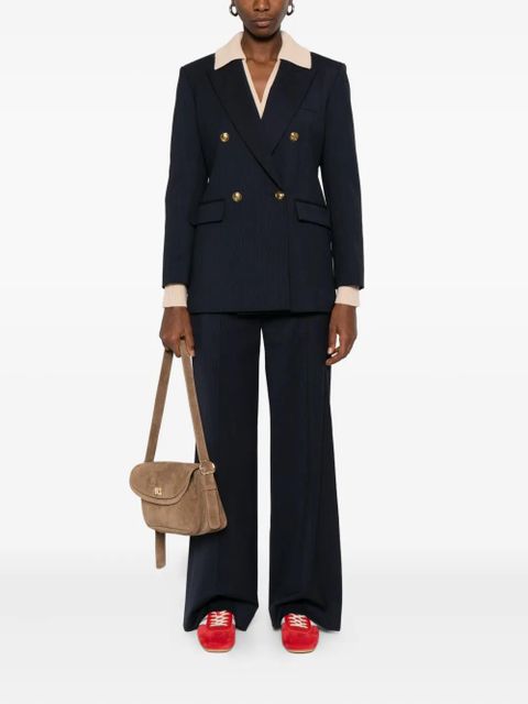 SANDRO pinstripe double-breasted blazer - Blue