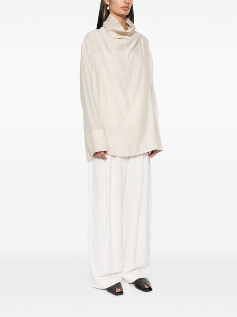 TOTEME funnel-neck organza blouse - White - zdjęcie produktu nr 2