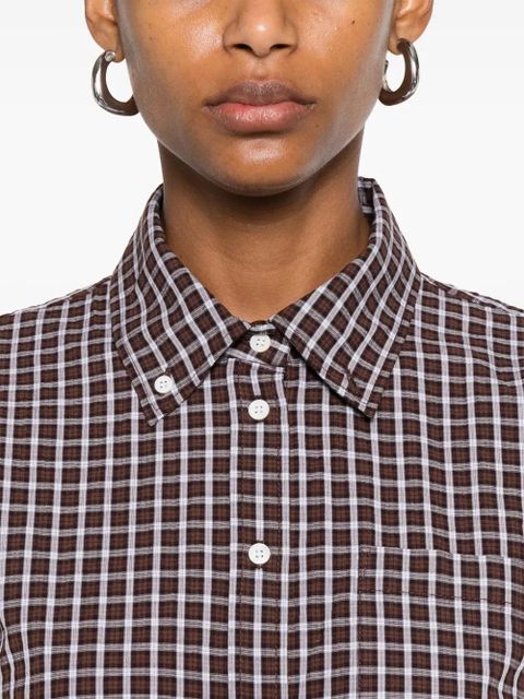 SANDRO check-print shirt - Brown