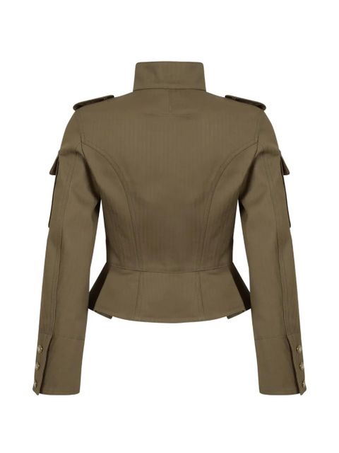 Alexander McQueen buttoned-up peplum jacket - Brown