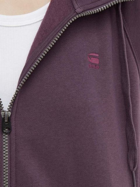 G-Star bluza damska kolor fioletowy z kapturem gładka