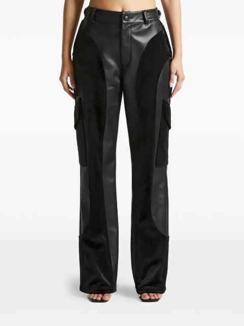 Manière De Voir velvet panel cargo trousers - Black - zdjęcie produktu nr 1