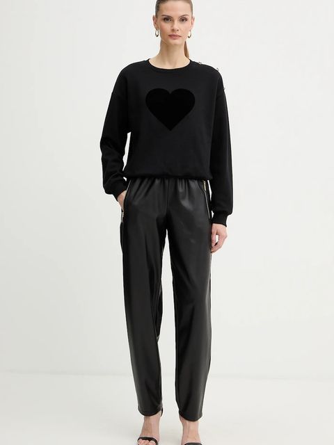 Morgan bluza damska kolor czarny z aplikacją TDELOU - zdjęcie produktu nr 2