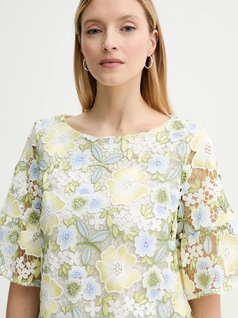 Bruuns Bazaar bluzka damska kolor zielony wzorzysta BBW4369