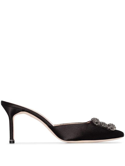 Manolo Blahnik Hangisi 70mm appliqué mules - Black - zdjęcie produktu nr 1