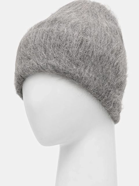 Answear.LAB czapka kaszmirowa kolor szary - zdjęcie produktu nr 2