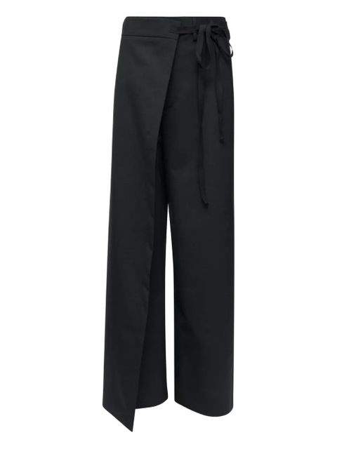 MM6 Maison Margiela tie detail tailored trousers - Black - zdjęcie produktu nr 1
