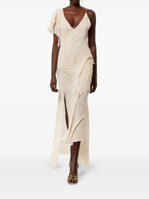 ISABEL MARANT Tylena ruffled asymmetric midi dress - Neutrals - zdjęcie produktu nr 2