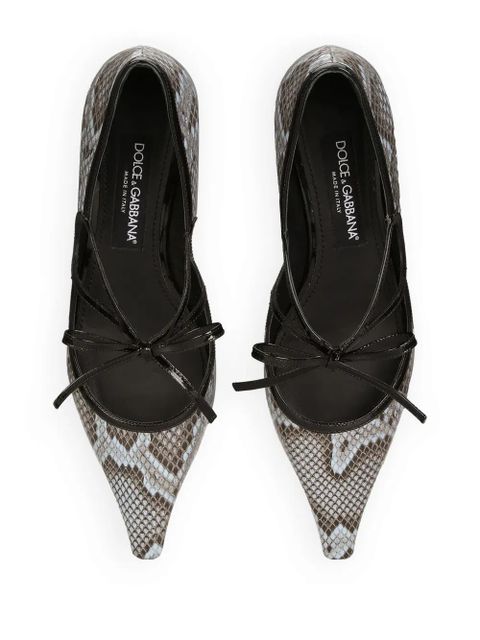 Dolce & Gabbana DNA 30mm leather ribbon-tie pumps - Brown - zdjęcie produktu nr 2