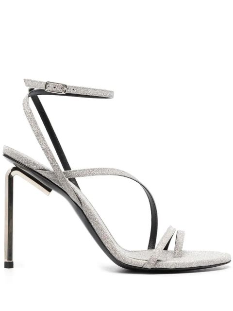 Off-White Allen glitter 110mm leather sandals - Silver - zdjęcie produktu nr 1