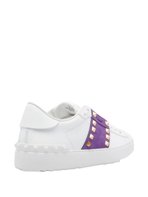 Valentino Garavani Rockstud Untitled suede-panel sneakers - White