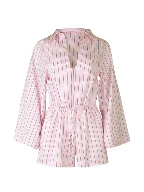Faithfull the Brand Aksel striped tie-waist playsuit - Pink - zdjęcie produktu nr 1