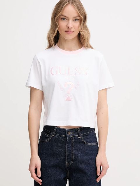 Guess t-shirt bawełniany FILANTA damski kolor biały V5GI18 I3Z14 - zdjęcie produktu nr 1