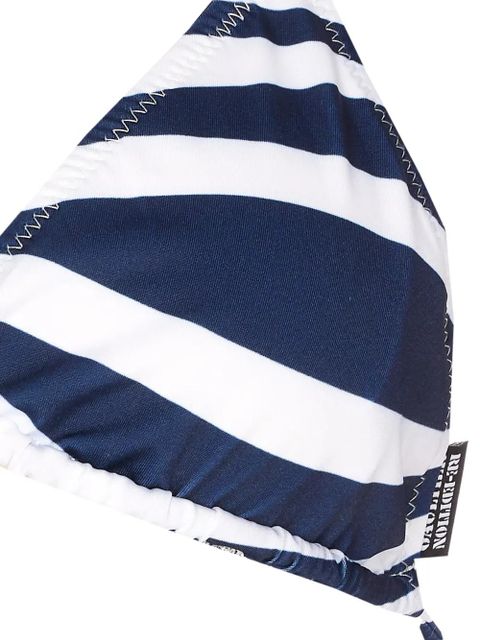 Jean Paul Gaultier striped lace-up bikini - White