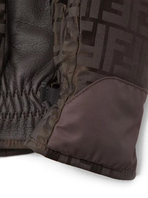 FENDI logo-pattern gloves - Brown