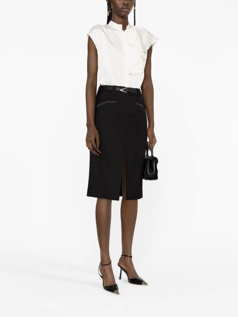 Alexander McQueen sleeveless ruffled blouse - White