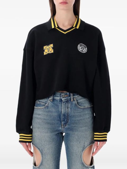 Off-White v-neck cropped polo - Black - zdjęcie produktu nr 1