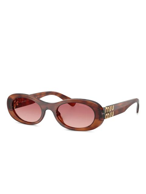 Miu Miu Eyewear tortoiseshell-pattern oval-frame sunglasses - Brown